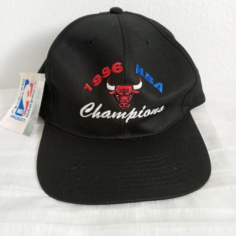 Vintage 1996 Chicago Bulls Hat NBA CHAMPIONS Snapback Licensed NWT Ball Cap NEW